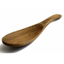 妙屋木餐具实木茶勺白橡木勺短柄大头勺整木雕出