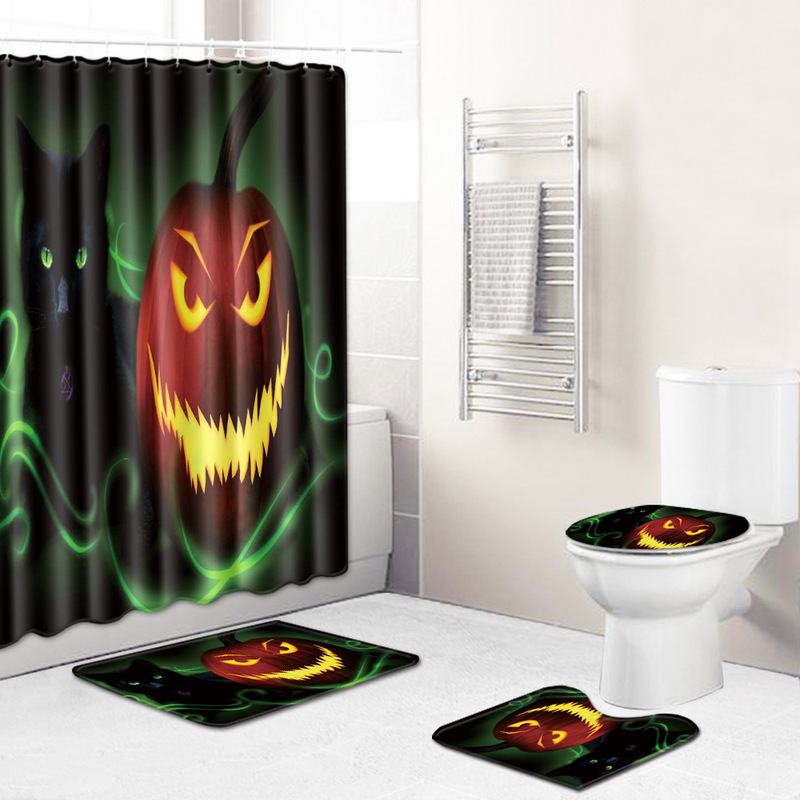 Halloween bathroom suit toilet non-slip mat shower curtain bath towel living room large carpet foot mat one piece starting batch can be sent on behalf
