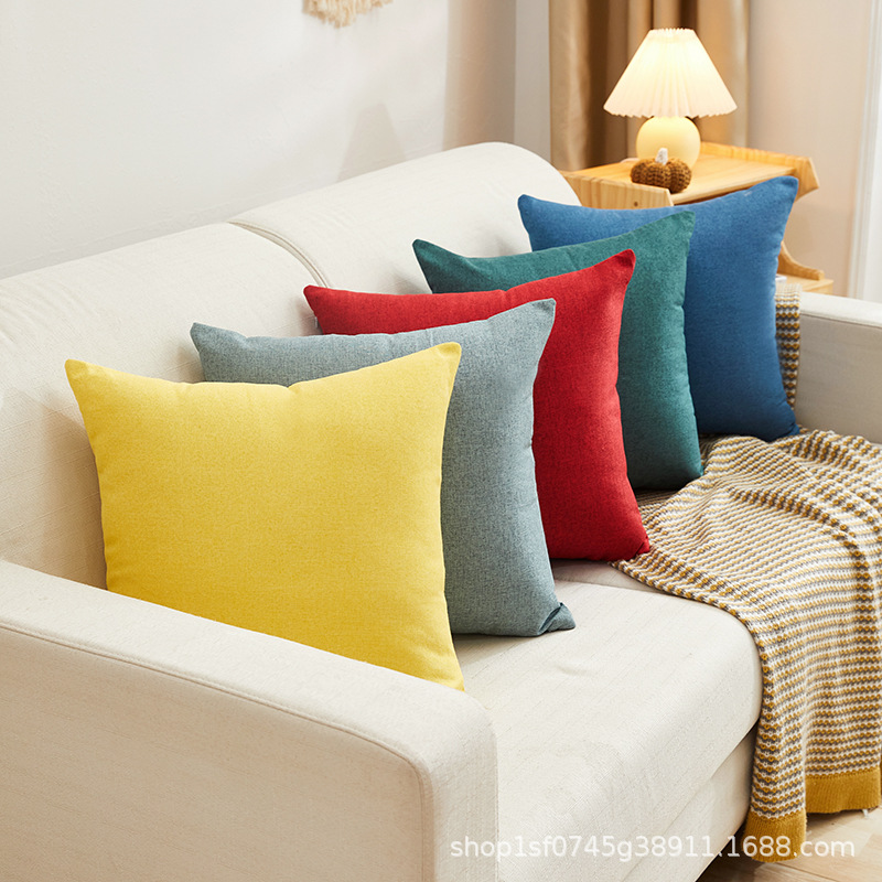 direct deal Flax Cotton and hemp Pillows customized Customized By pillowcase advertisement gift LOGO sofa wholesale