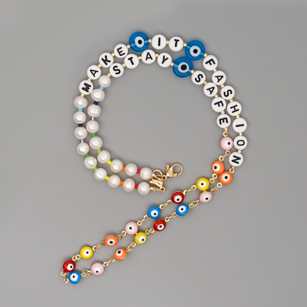 Simple Baroque Natural Freshwater Pearl Letter Necklace display picture 6
