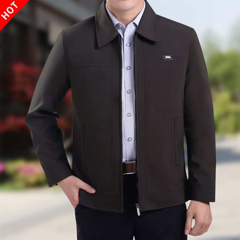 Dad's Autumn Coat Autumn and Winter Middle-aged Men's Jacket Fleece-lined Thickened 50-year-old Grandpa's Top Dad's Autumn Coat Autumn and Winter Middle-aged Men's Jacket Fleece-lined Thickened 50-year-old Grandpa's Top