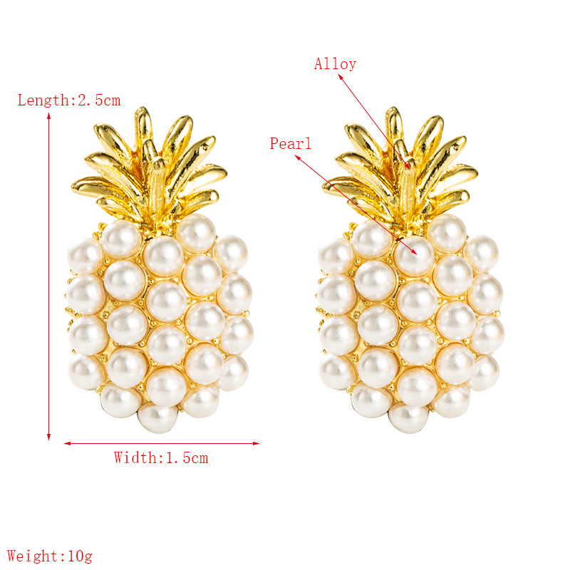 Korean Fashion Pineapple Shape Pearl Earrings display picture 1