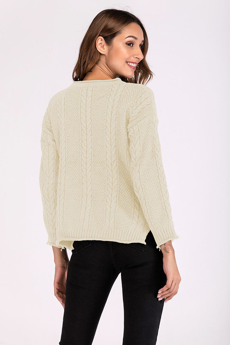 long-sleeved round neck bat-sleeved sweater NSCX8110