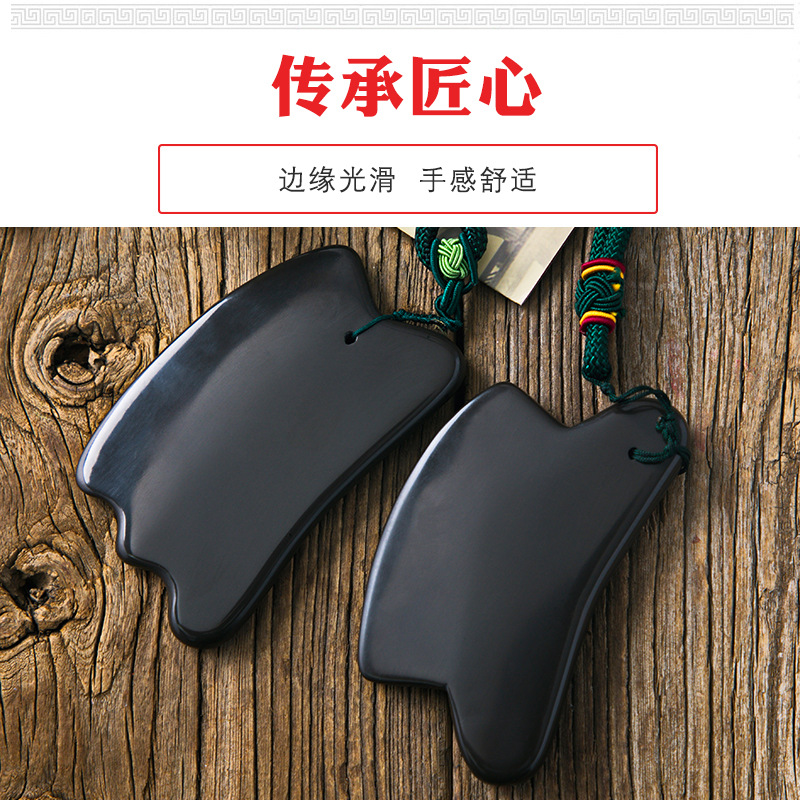 Xuan Huang Stone Scraping board Triangle Tool Gua Sha tablets manual Neck back Scraping massage