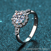 Wedding ring, silver 925 sample, 1 carat, 925 sample silver, platinum 950 sample