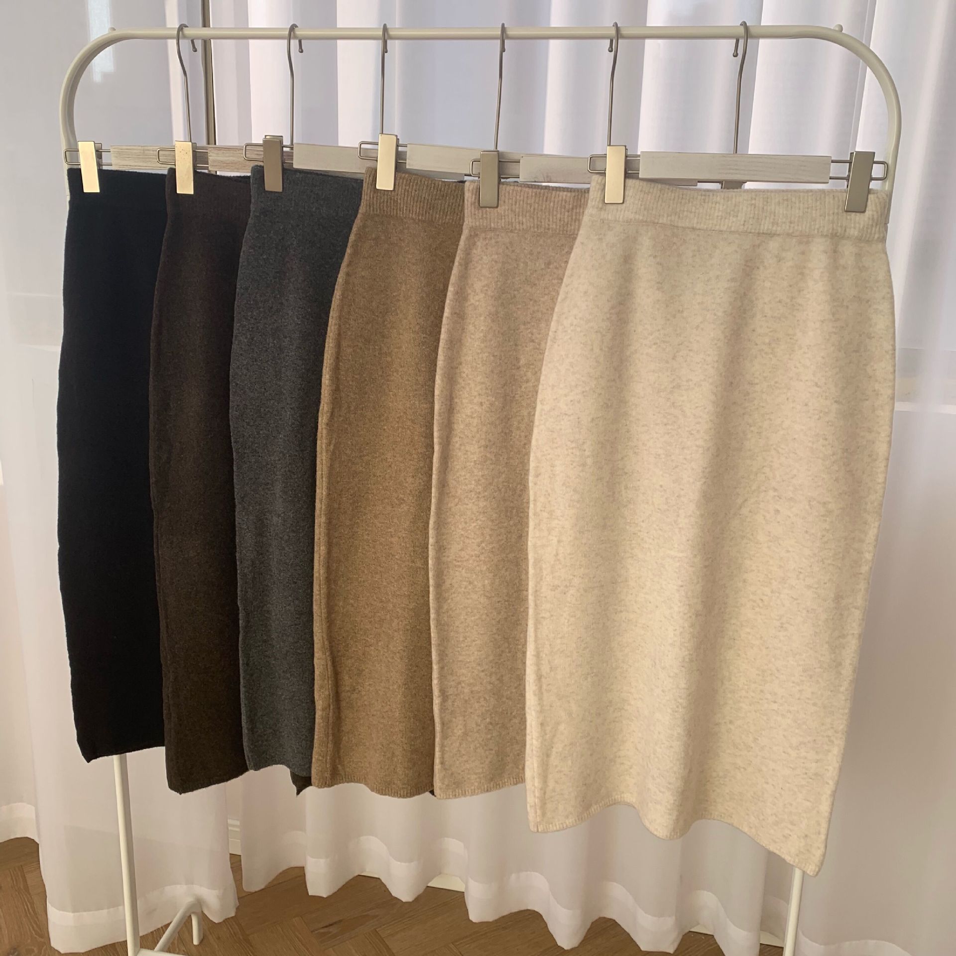 韩版羊驼绒半身裙