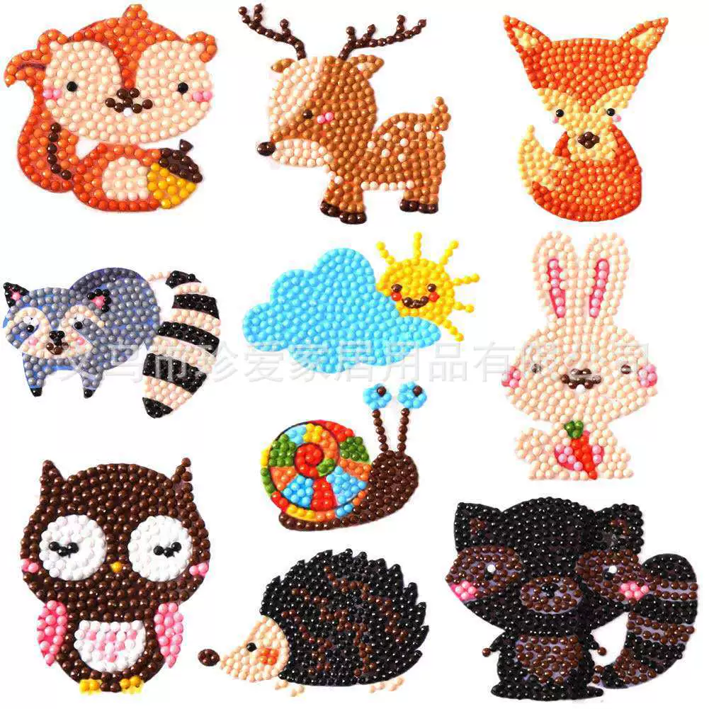 5D детский набор для алмазной мозаики sticker DIY, повседневные животные дизайны, разные размеры (наклейка и стразы)