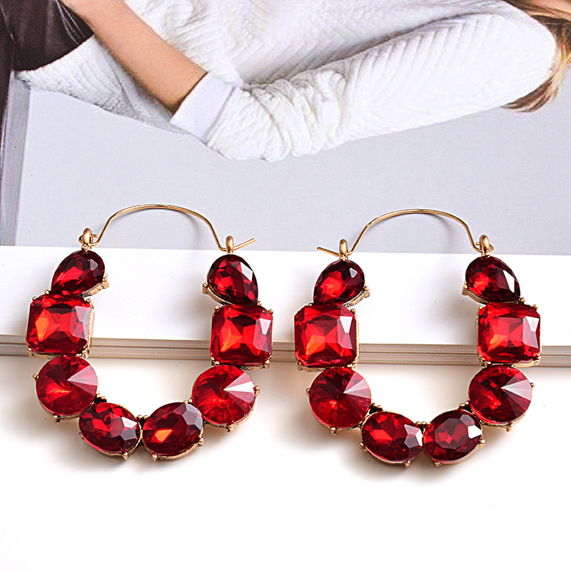 27g Weight Zircon Inlay Material Earrings Classification 1 Pair Quantity Holiday, Shopping Occasion Alloy Material Geometric Pattern Women's Gender Plating, Inlay Design Retro, Roman Style Style 1 Pair Retro Roman Style Geometric Plating Inlay Alloy Zircon Earrings 6
