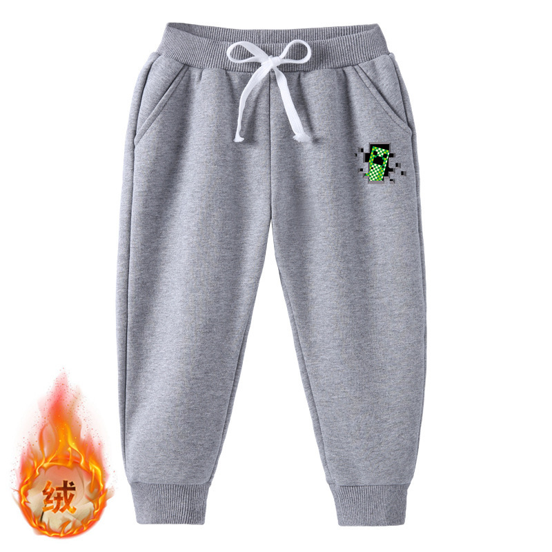 Demi-season velvet warm children's trousers for boys