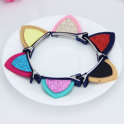 10 pairs catear children hair barrette hair accessories hairpin rabbit cat ear girl lady hairpin shining baby side clip