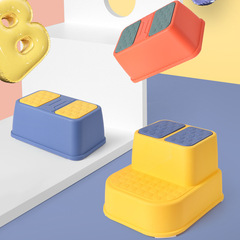 Multifunctional Children's Stool with Thick Baby Double Footstool, Non-slip Plastic Child Stool