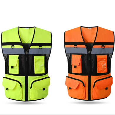 Chaleco reflectante fluorescente para ciclismo o construcción, seguridad vial, transpirable y visible, venta al por mayor