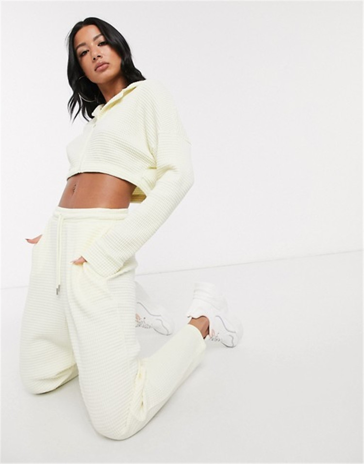 casual all-match hooded jacket high waist pants suit   NSLD11764