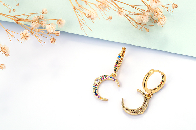 10g Weight Zircon Inlay Material Earrings Classification Housewarming, Anniversary, Business, Wedding, Travel, Birthday, Festival Occasion Copper Material Geometric Pattern Women'S Gender Plating Design Fashion Style Copper Plating Geometric Zircon 30