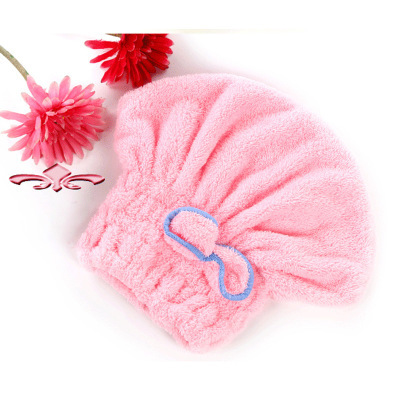 Inicio sin pelusa absorbente coral vellón gorra de secado de cabello microfibra lindo arco círculo gorra de secado de cabello