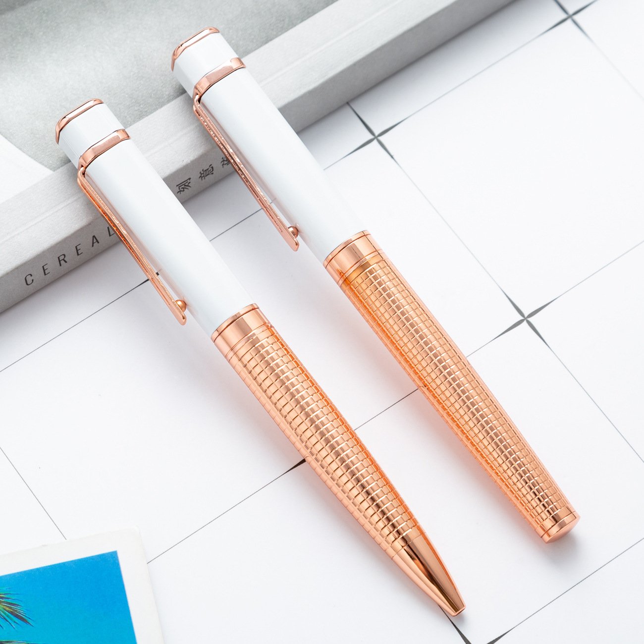 Oficina de negocios creativa nueva firma de metal cuadrado oficina de negocios impresión neutral publicidad regalo bolígrafo