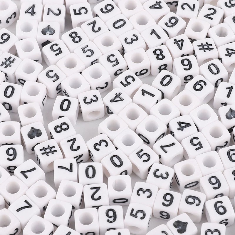 100 dígitos acrílicos DIY letras inglesas cuentas joyerías para niños accesorios de pulseras cuentas cuadradas cuentas sueltas