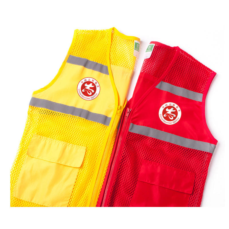 Volunteer Party member advertisement Reflective grid Vest customized Community Propaganda vest coverall Customize logo Printing