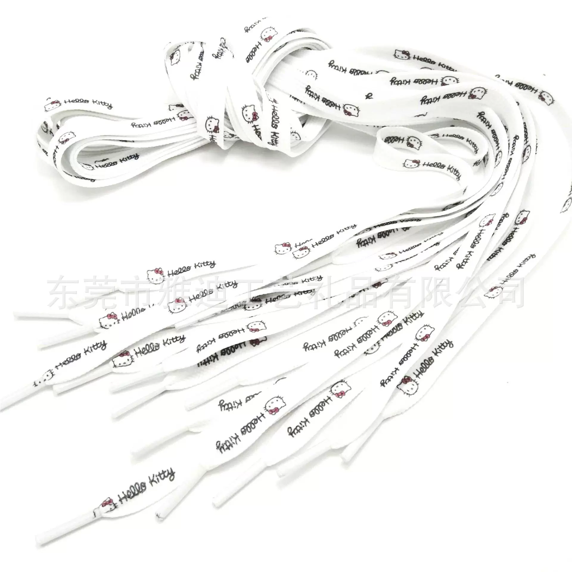 hallo kitty双层热转印丝印扁鞋带图案可定 制长度颜色潮牌鞋带