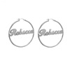 Earrings heart shaped with letters, accessory stainless steel, simple and elegant design