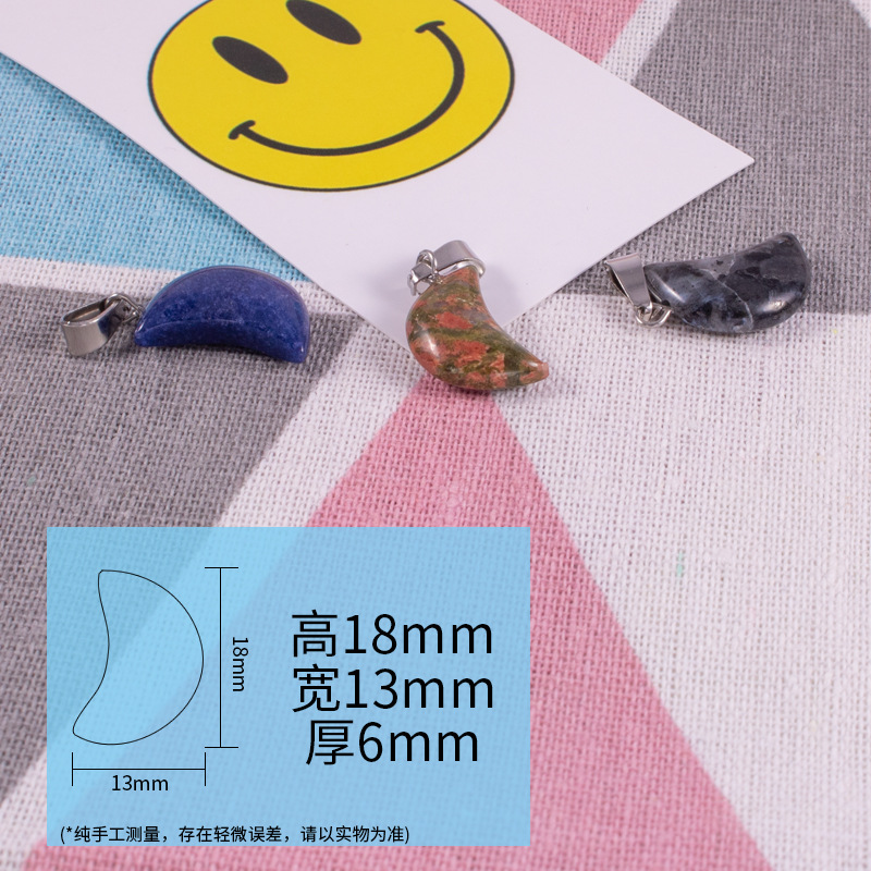 Fábrica al por mayor natural Rosa piedra Luna COLLAR COLGANTE DIY joyería haciendo pendientes accesorios de la joyería en stock