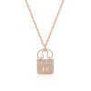 Bag, golden necklace with letters, brand jewelry, diamond encrusted, internet celebrity, pink gold