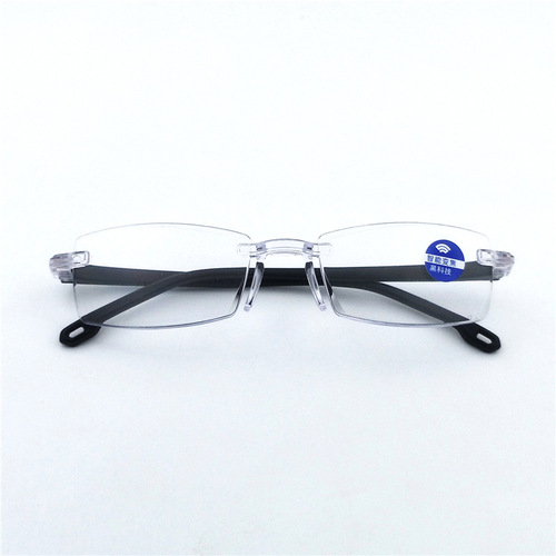 Automatic focus reading glasses without prescription, rimless edge, wholesale for elderly presbyopia glasses