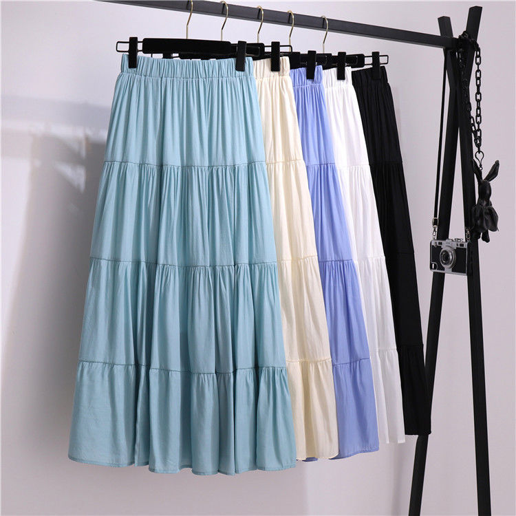 Maxi Long Dress Dress Length Type A-Line Skirt Dresses Type Summer Spring Casual Solid Color Cotton Maxi Long Dress Skirts