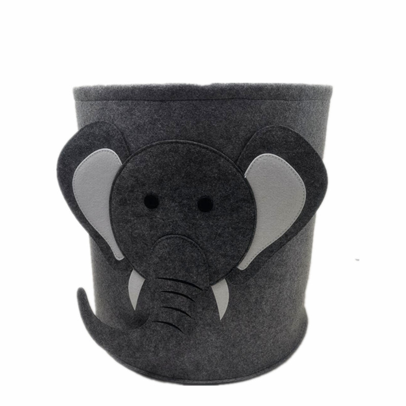 工厂直供家居毛毡收纳筐儿童玩具卡通毛毡整理筐毛毡大号脏衣篮