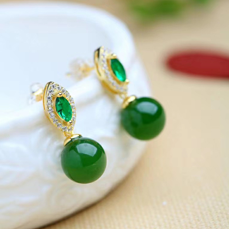 Elegant golden agate round beads jade