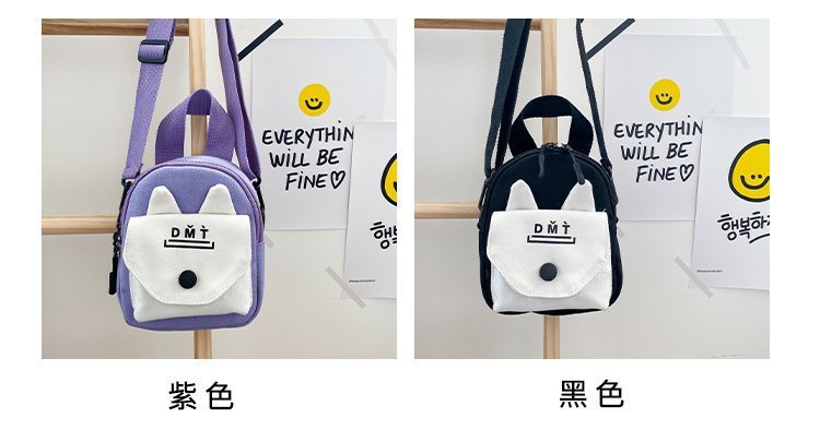 Japanische Ins Weiche Mädchen Süße Süße Cartoon Kaninchen Ohren Kontrast Farbe Leinwand Kleine Tasche All-match Lässige Schüler Umhängetasche display picture 4