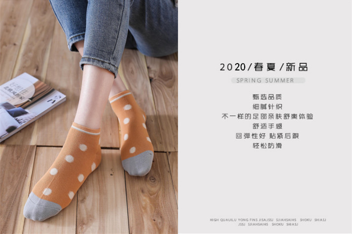 Summer Boat Polka Dot Socks Sweet Casual Cotton Socks Low-top Boat Socks Wholesale Nihaojewelry display picture 12