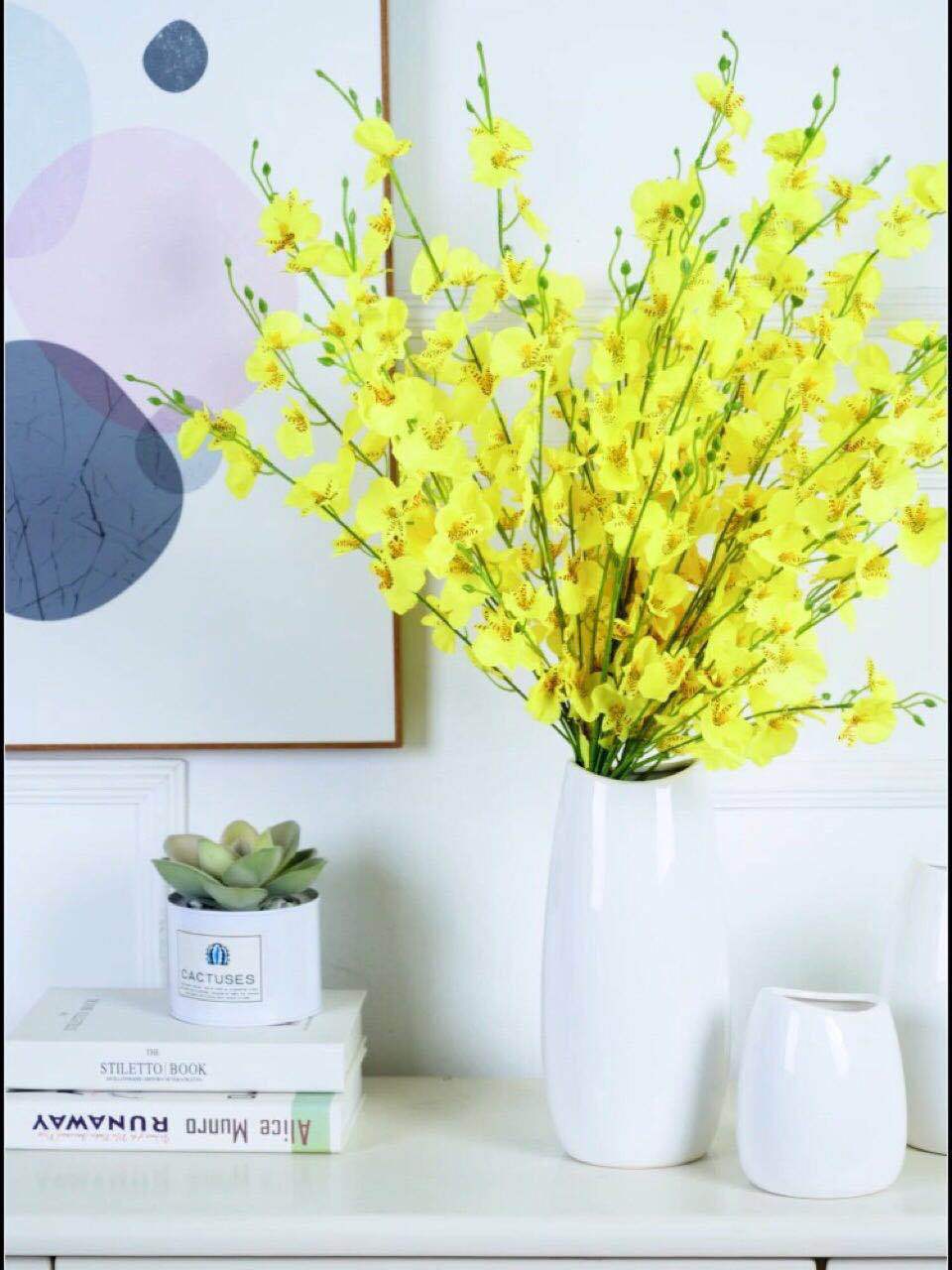 跳舞兰仿真花 长款装饰花客厅花束轻奢花艺假花摆设单支插花桌花