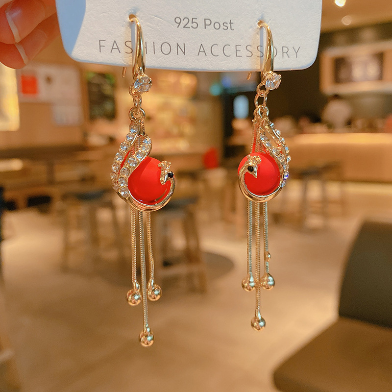 12g Weight No Inlaid Inlay Material Earrings, Ear Studs Classification Wedding, Travel Occasion Alloy Material Geometric Pattern Women'S Gender Plating Design Fashion Style Red, Blue Color Fashion Geometric Plating Alloy No Inlaid Drop Earrings 7