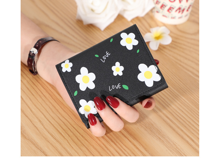 Women's Solid Color Flower Pu Leather Lock Clasp Wallets display picture 1