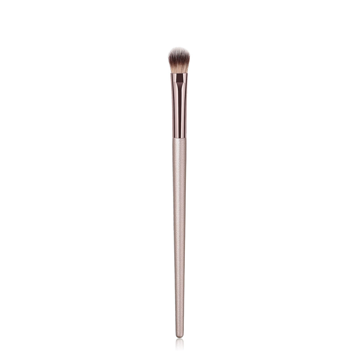 Makeup Brush Set (Nongying) — 10-piece champagne gold handles, wood/aluminum ferrule, synthetic bristles