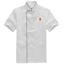 厨师服短袖 夏季透气白色酒店工作服半袖现货 长袖后厨房工衣服装