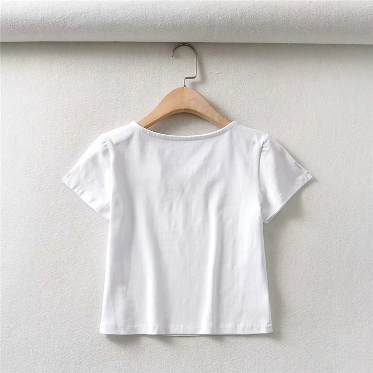 simple solid color short-sleeved T-shirt  NSLD28301