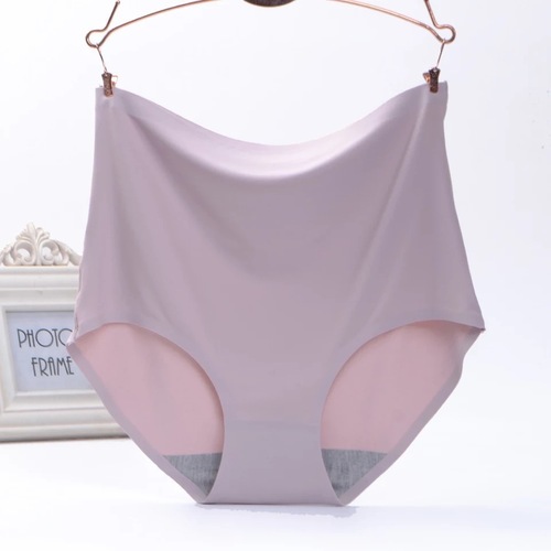 200 pounds plus fat plus size seamless high waist women's briefs one piece ice silk solid color underwear direct supply