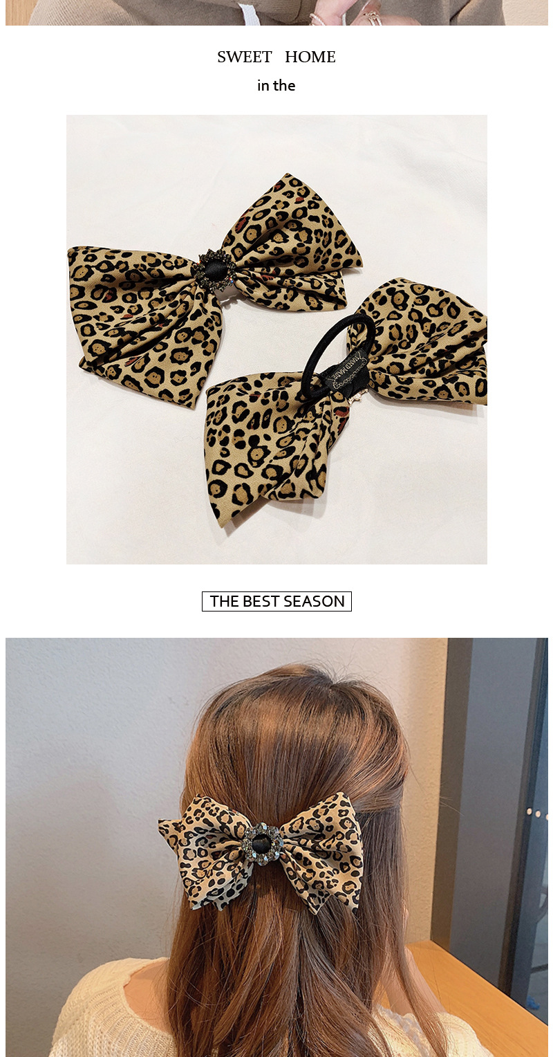 Korean  Wide-brimmed Leopard Hairpin Super Flash Butterfly Gold Rhinestone Headband display picture 2