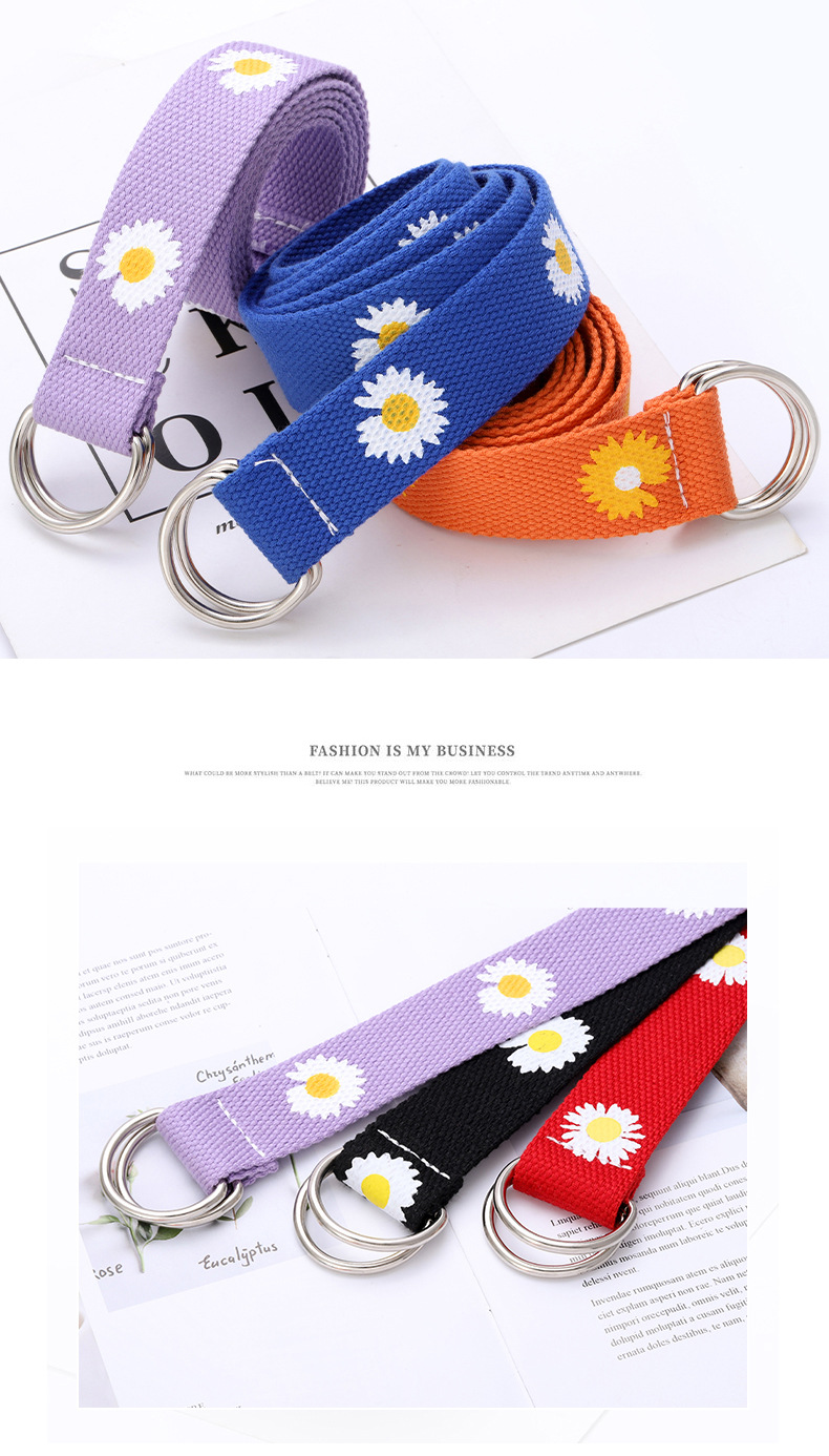 النسخة الكورية من حزام نسائية جديد ، مشبك مزدوج الحلقة ، ختم ، حزام قماجي ، طالب متعدد الاستخدامات ، حزام جينز بابونج ، أنثى display picture 4