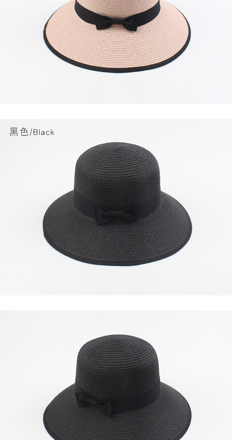 سيدة قبعة القش ، قبعات الشمس الصيفية الجديدة ، النسخة الكورية من الأقواس البسيطة وغير الرسمية ، قبعة الصياد المظلة display picture 8