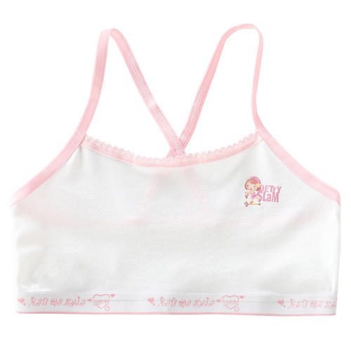 Wholesale development period children's student underwear, girls and older children's suspenders, tube tops, pure cotton children's breathable bras