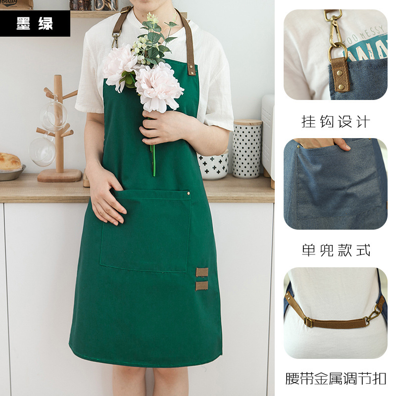 Delantal cocina casera lindo estilo japonés impermeable a prueba de aceite imprimible ropa de trabajo abrigo de moda de estilo coreano de las mujeres para adultos