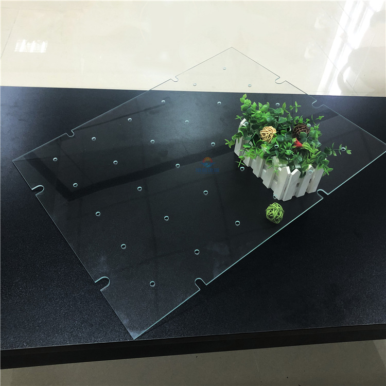 厂家直销方形多孔钢化玻璃 CNC精雕钻孔物理全钢化玻璃 符合国标