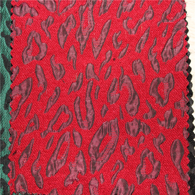 豹纹图案梭织色织提花布雪尼尔面料适用于服装装饰鞋子布沙发布