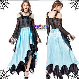邪恶女王万圣节服装123服黑暗新娘角色扮演 女巫吸血鬼派对演出服