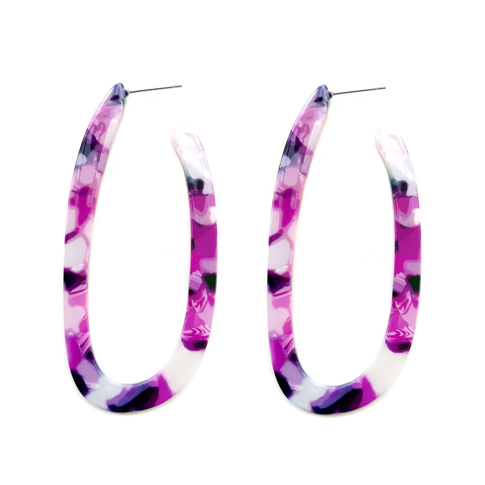 1 Pair Simple Style U Shape Acetic Acid Sheets Stoving Varnish Women's Ear Studs display picture 1