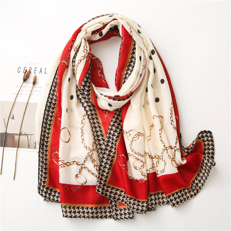 Nueva bufanda clida con estampado de algodn y lino para mujerpicture25