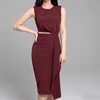 Slim cut out two piece buttock slit dress